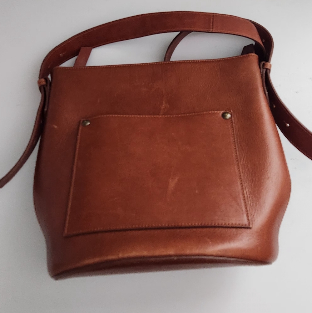 Garnet Hill Brown Leather Shoulder Bag